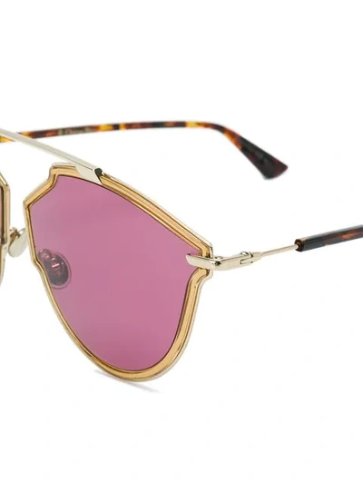 Shop Dior So Real Aviator Sunglasses In Metallic