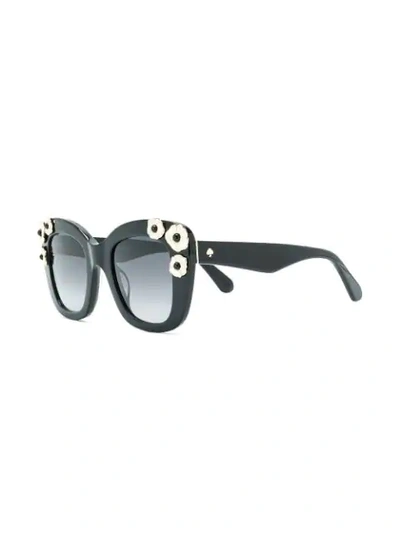 Kate Spade Drystle Flower-trim Acetate Sunglasses In Black | ModeSens