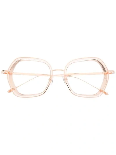 Shop Matsuda Oversized Frame Glasses In Pink