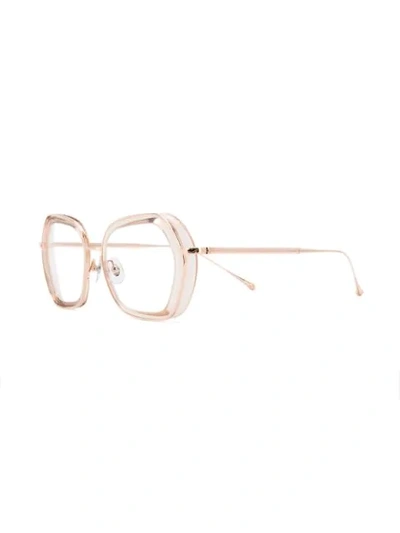 Shop Matsuda Oversized Frame Glasses In Pink