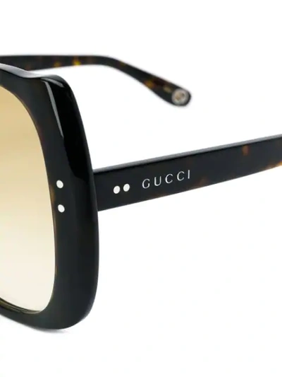 GUCCI EYEWEAR OVERSIZED SUNGLASSES - 棕色