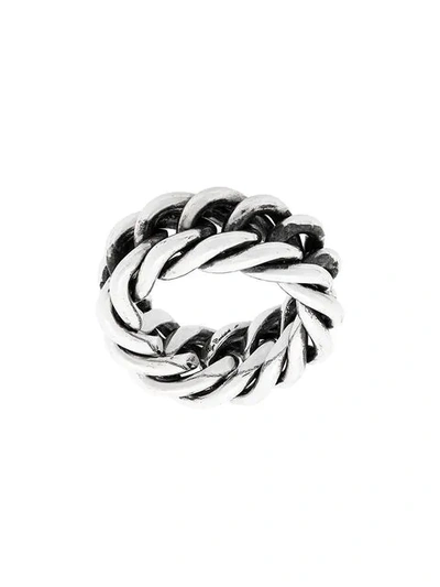 Shop Ugo Cacciatori Chunky Chain Ring In Metallic