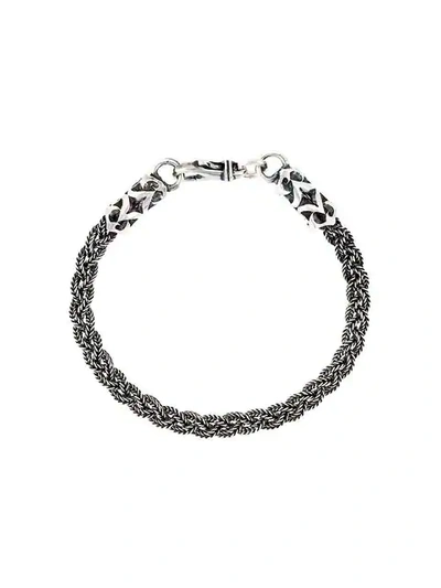 Shop Emanuele Bicocchi Braided Bracelet In Silver