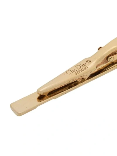 Shop Dior Logo Embossed Tie Clip In Gold