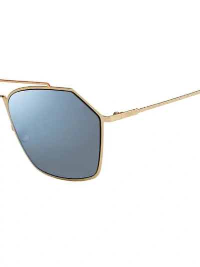 Shop Fendi Eckige Sonnenbrille In Gold