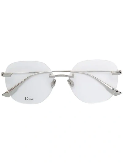 Shop Dior Stellaire06 Glasses In Silver