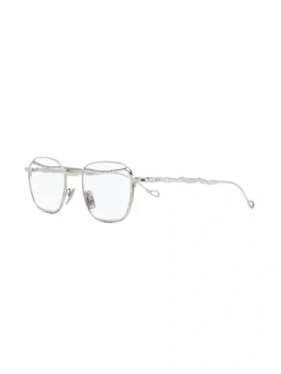 Shop Kuboraum Classic Square Glasses In Silver