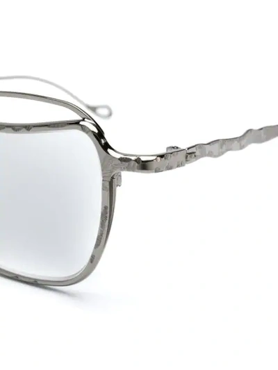 Shop Kuboraum Classic Square Glasses In Silver