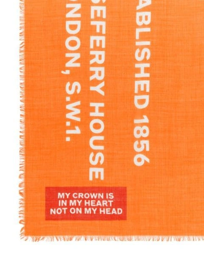 Shop Burberry Horseferry Print Lightweight Wool Silk Scarf In Orange