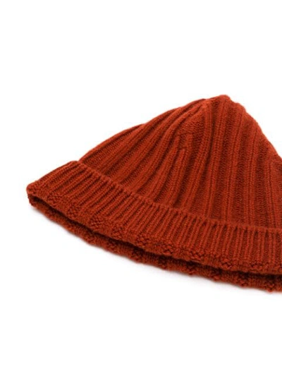 Shop Holland & Holland Cashmere Knited Beanie In Red
