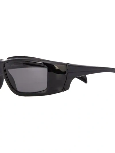 Shop Rick Owens Larry Rick Sunglasses In Black