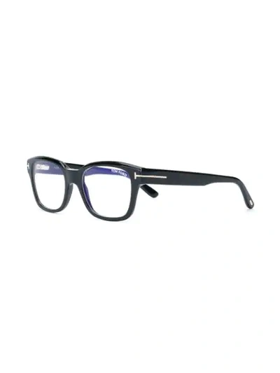 Shop Tom Ford Square Glasses In Black