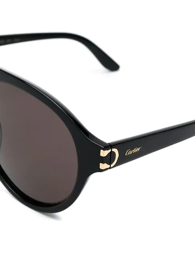Shop Cartier C Décor Sunglasses - Black