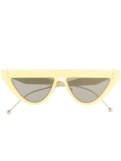 Shop Fendi Cat Eye Sunglasses In Yellow