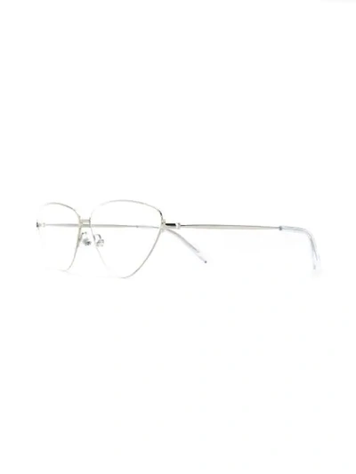 Shop Balenciaga Cat Eye Glasses In Silver