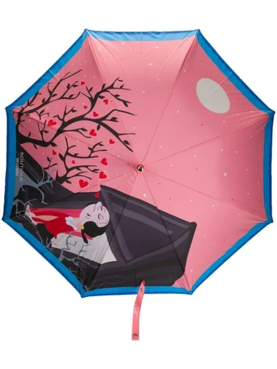Shop Moschino Printed Umbrella In Pink