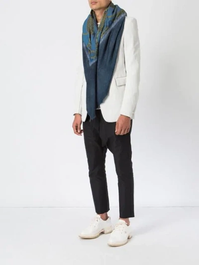 Shop Avant Toi Contrast Panel Shawl - Blue