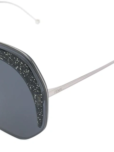 Shop Fendi Glitter Sunglasses In Black