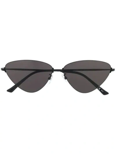 Shop Balenciaga Triangular Shaped Sunglasses In Black