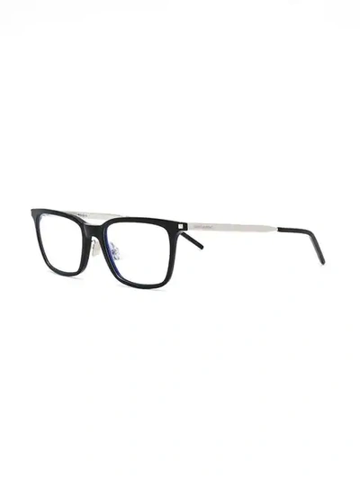 Shop Saint Laurent Rectangular Shaped Glasses In Black