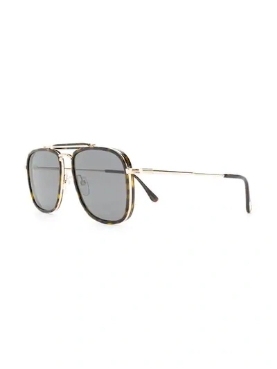 Shop Tom Ford Tortoiseshell Square Frame Sunglasses In Brown