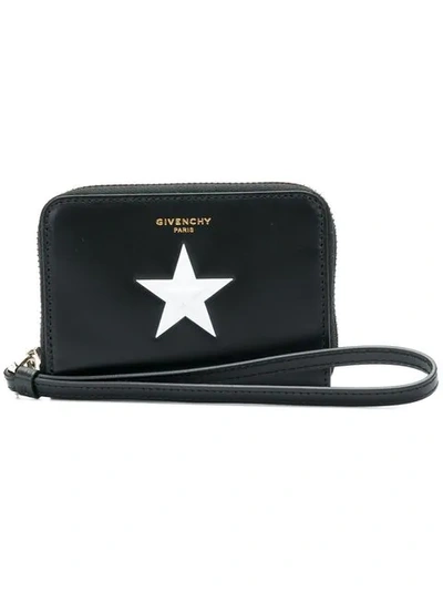 Shop Givenchy Star Wrist Strap Wallet - Black