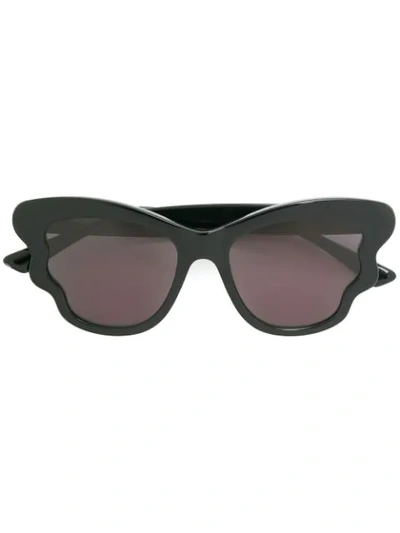 Shop Mcq By Alexander Mcqueen Check Detail Sunglasses In Black