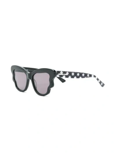 Shop Mcq By Alexander Mcqueen Check Detail Sunglasses In Black