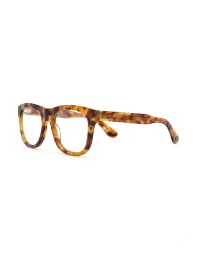 Shop Gucci Classic Glasses In Brown