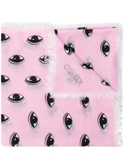 Shop Kenzo Eye Logo Scarf In Pink