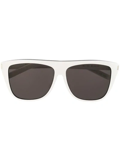 Shop Saint Laurent Sl1 Sunglasses In White