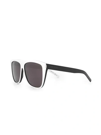 Shop Saint Laurent Sl1 Sunglasses In White