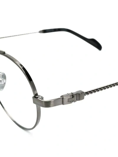 Shop Yohji Yamamoto Round Glasses In Metallic