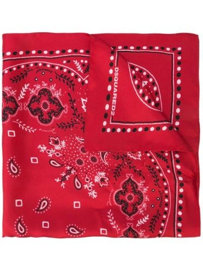 Shop Dsquared2 Paisley Scarf In Red