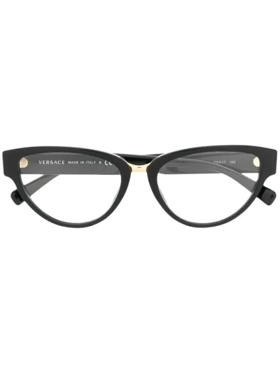 Shop Versace Cat Eye Glasses In Black