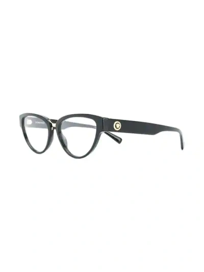 Shop Versace Cat Eye Glasses In Black