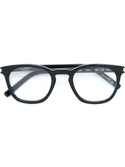Shop Saint Laurent Round Frame Glasses In Black