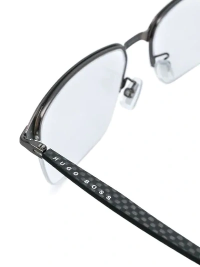 Shop Hugo Boss Classic Square Glasses In Grey