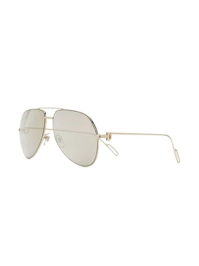 Shop Cartier Aviator Frame Sunglasses In Metallic