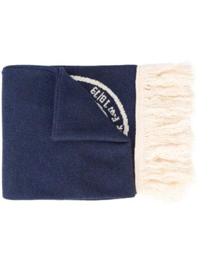 Shop Off-white Graphic Knitted Scarf In Blue