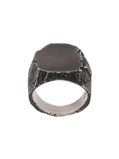 Shop Nove25 Flat Signet Ring In Silver