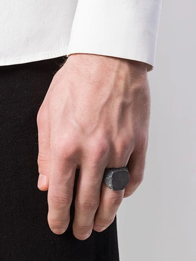 Shop Nove25 Flat Signet Ring In Silver