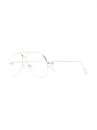 Shop Cartier Pilot-frame Glasses In Silver