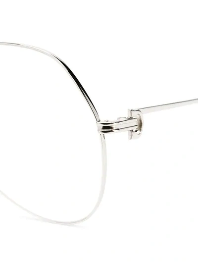 Shop Cartier Pilot-frame Glasses In Silver