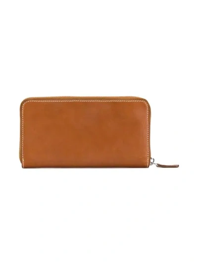 Shop Holland & Holland Embossed Logo Continental Wallet In Brown