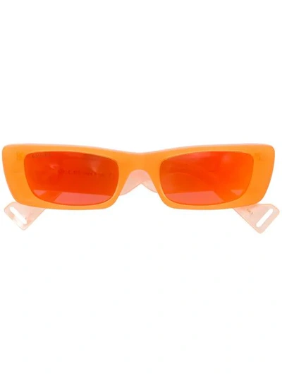 Shop Gucci Eyewear Narrow Frame Sunglasses - Orange
