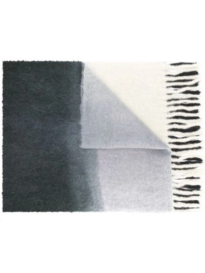 Shop Acne Studios Kelow Dye Two-tone Scarf In Ani-charcoal/off-white/grey