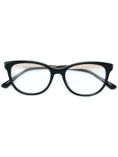 Shop Jimmy Choo Rectangle Frame Glasses In Black