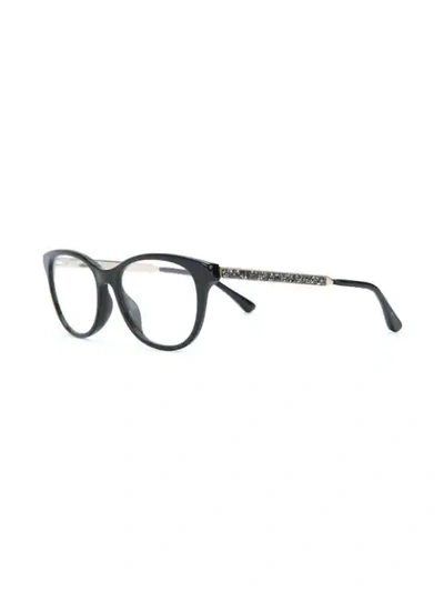Shop Jimmy Choo Rectangle Frame Glasses In Black