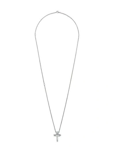 Shop Kasun London Cross Pendant Necklace In Metallic